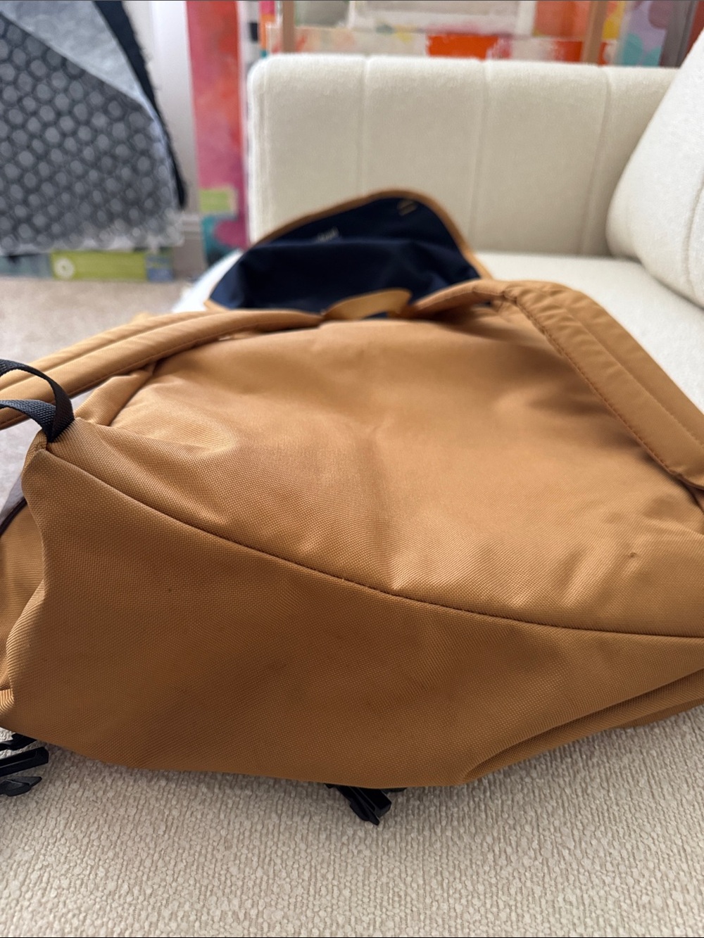 Patagonia Mustard Brown and Navy Roll-Top Pack - Picture 6 of 8